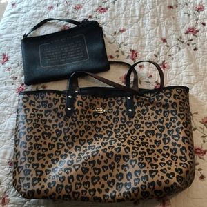 Like new coach reversible bag with attached bag
